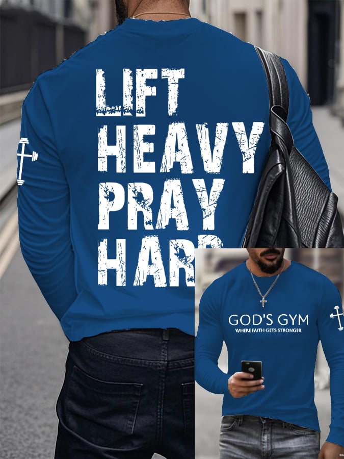 Men's Raven's Gym Faith Printed Long Sleeve Top