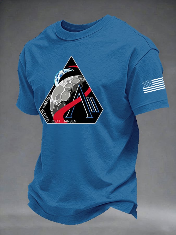 Men's Artemis II Round Neck Casual Printed T-Shirt