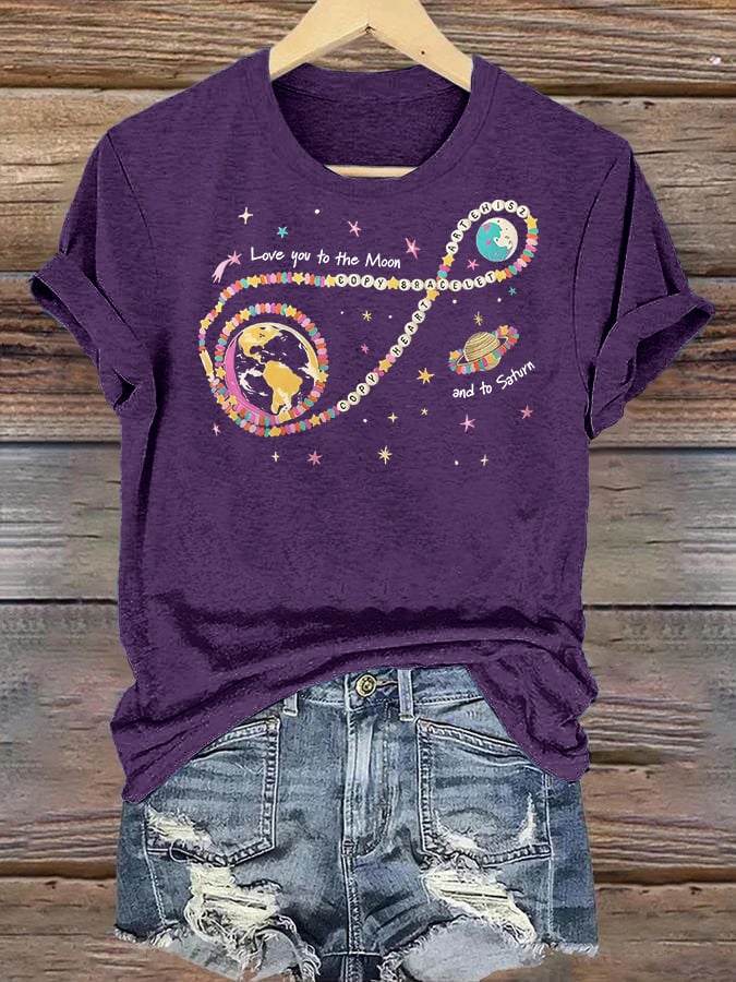 Women's Fun Planet Print T-Shirt