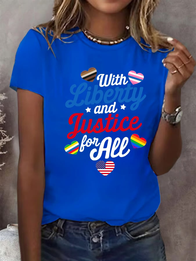 Women's With liberty and justice for all T-Shirt