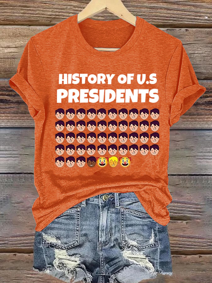🔥Buy 3 Get 15% Off🔥Women's History Of US Presidents Print T-Shirt