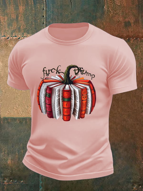 Men's Fall Book Pumpkin DTF transfer - FDT, Fall Aesthetic print T-Shirt