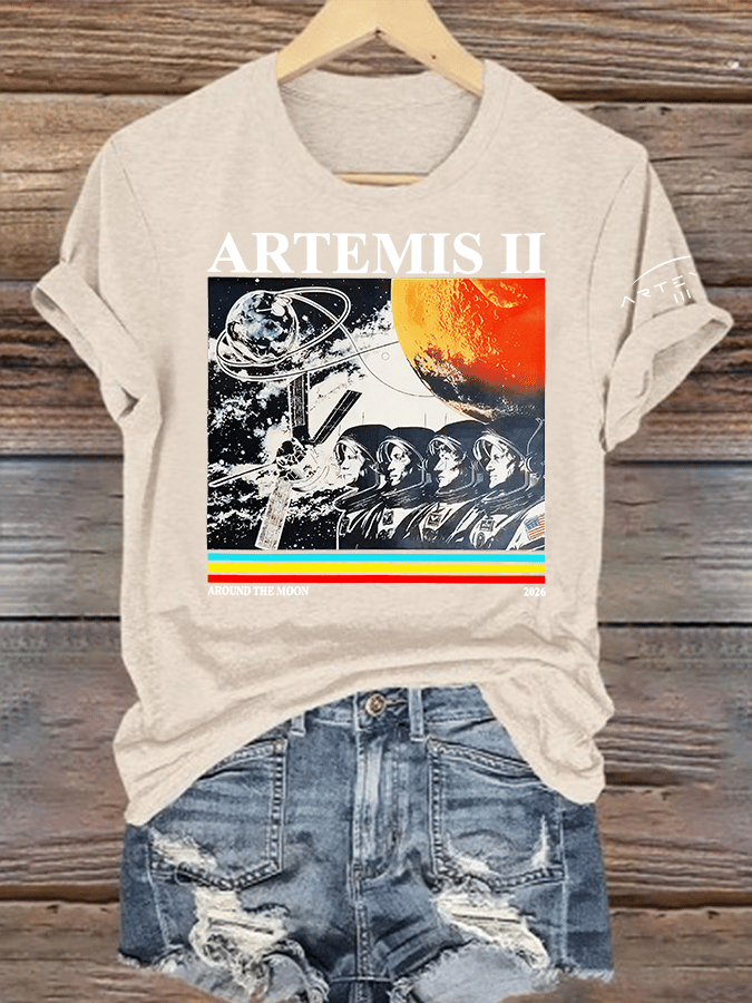 Women's Lunar Landing Character Print T-Shirt