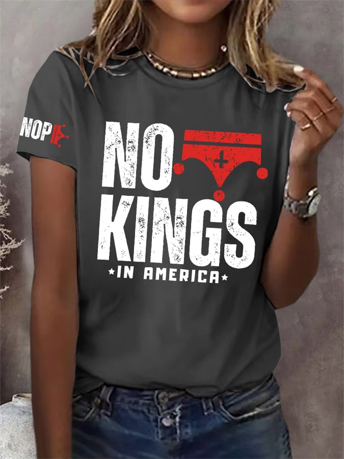 🔥Buy 3 Get 15% Off Retro No Kings In America Print T-Shirt