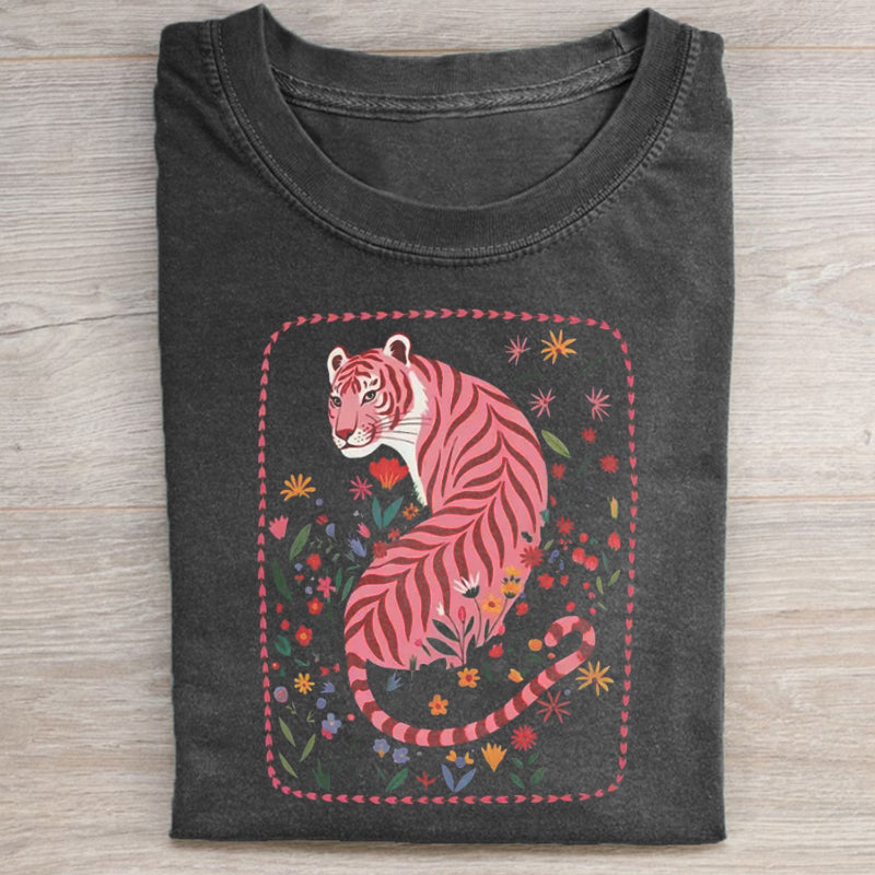 Pink Tiger Floral T-shirt