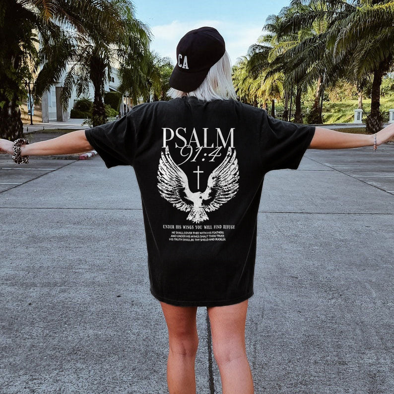 Psalm 91:4 Printed Women's T-shirt