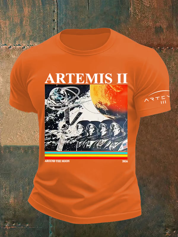 Men's Lunar Landing Character Print T-Shirt