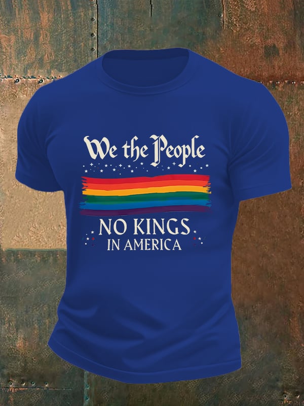 🔥Buy 3 Get 15% Off🔥Men's We the People NO KINGS IN AMERICA print T-Shirt