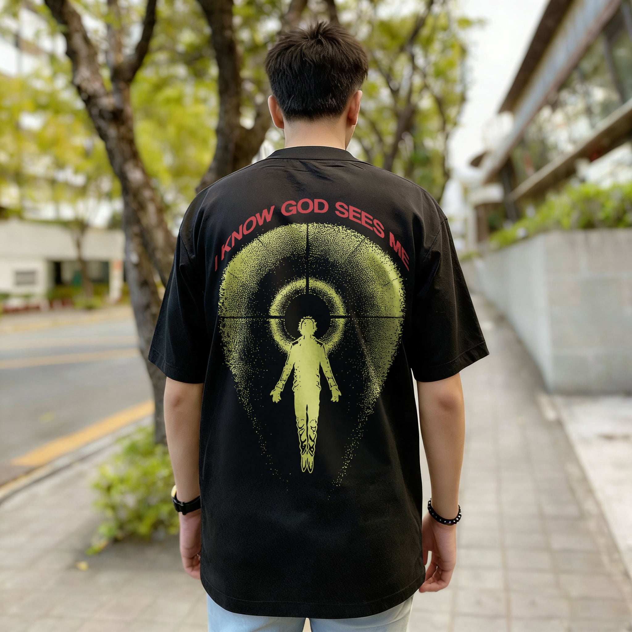 I Know God Sees Me Printed Men's T-shirt