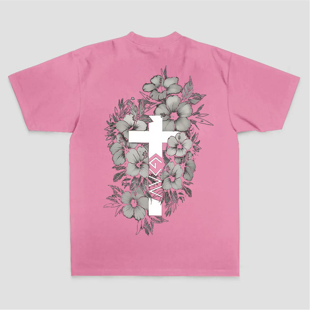 Floral Cross Printed Women's T-shirt