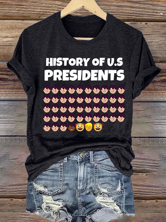 🔥Buy 3 Get 15% Off🔥Women's History Of US Presidents Print T-Shirt