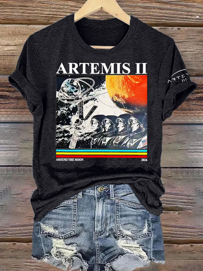 Women's Lunar Landing Character Print T-Shirt