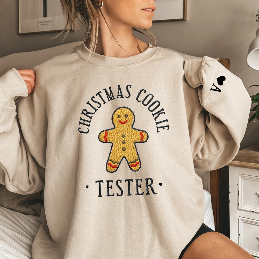 Christmas themed shirt,Christmas Embroidered Shirt,Personalized Couples Gifts,Gingerbread man cute shirt.