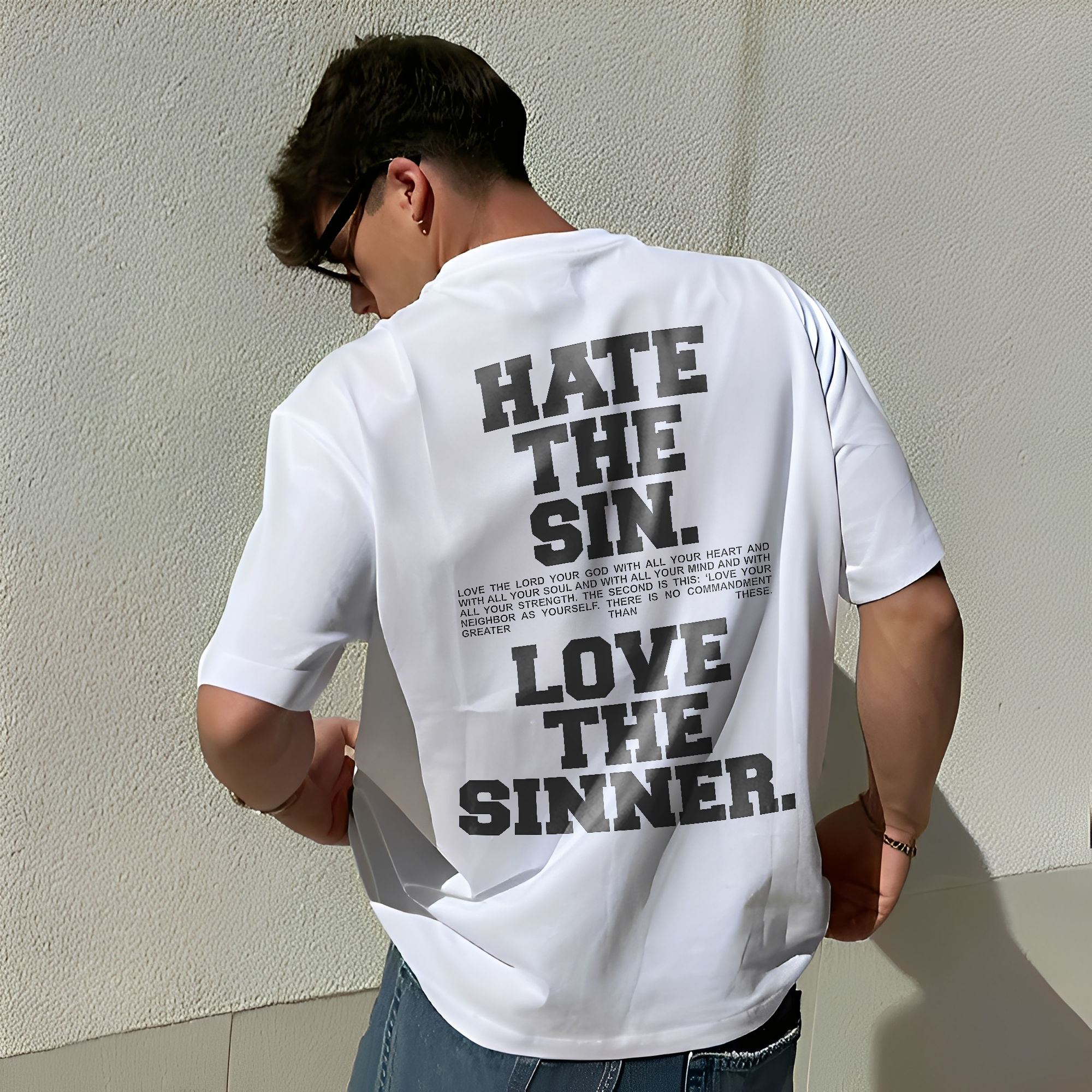 Hate The Sin Love The Sinner Printed Men's T-shirt