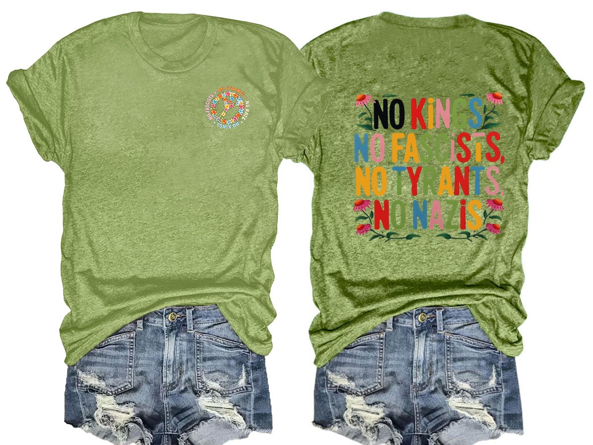 No Kings In America Print T-shirt