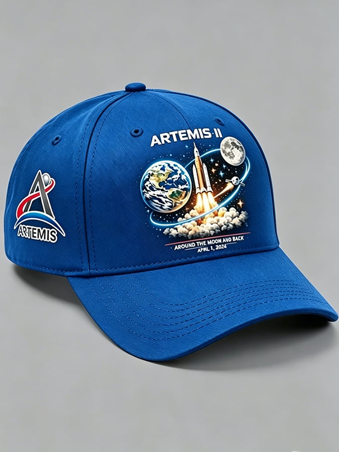 Unisex Artemis II 2026 Rocket Launch Prin Hat