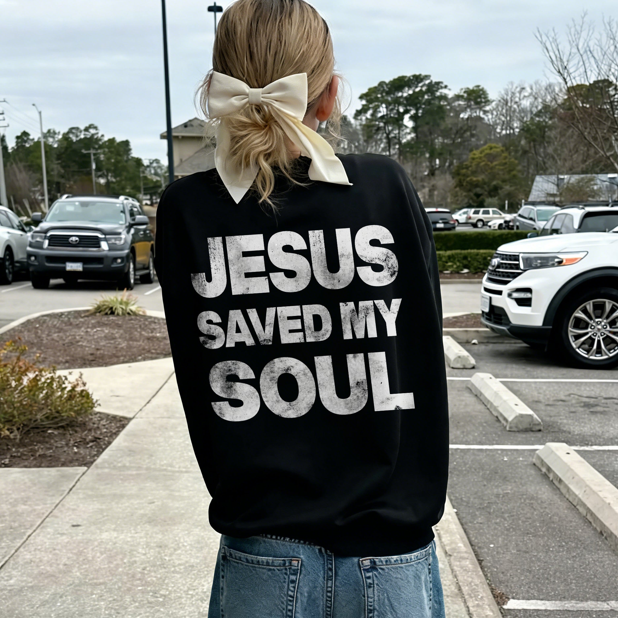 Jesus Saved My Soul Printed Women's Sweatshirt
