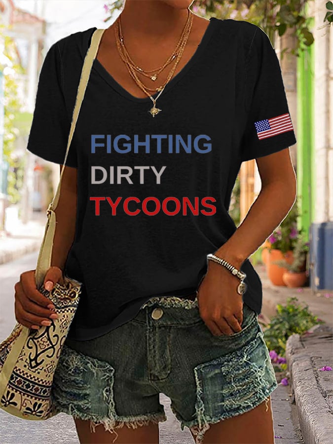 đ„Buy 3 Get 15% Offđ„Women's âFighting Dirty Tycoonsâ Print Casual T-Shirt
