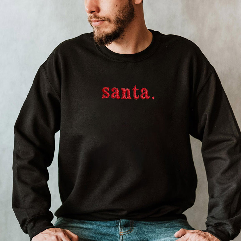 Christmas themed shirt,Christmas Embroidered Shirt, "santa's favourite ho."shirt.