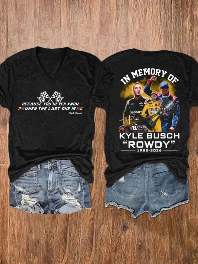 Women's Racing Legend Memorial Print Casual T-shirt