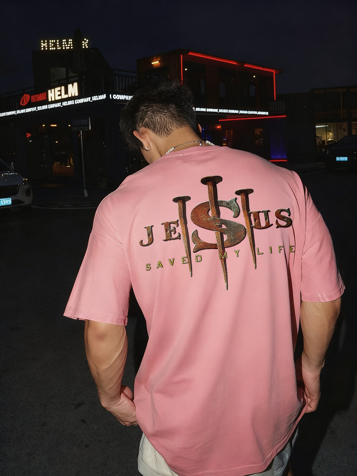 Jesus Saved My Life Printed Men's T-shirt