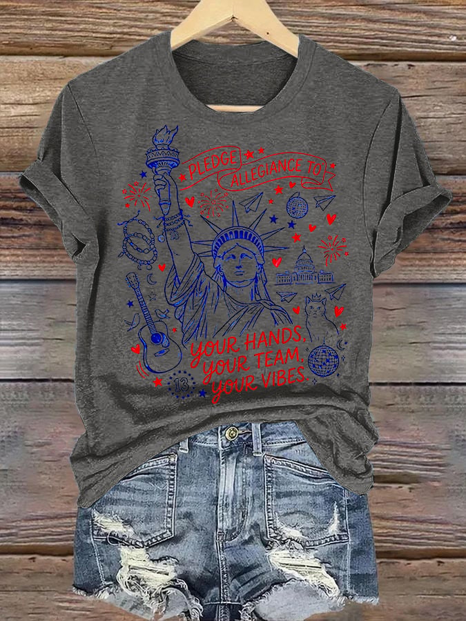 Women's Pledge Allegiance To Your Hands Your Team Your Vibes Shirt
