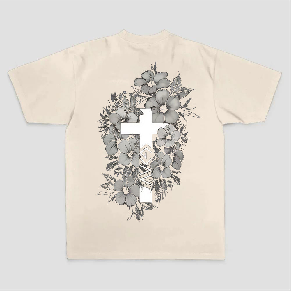 Floral Cross Printed Women's T-shirt
