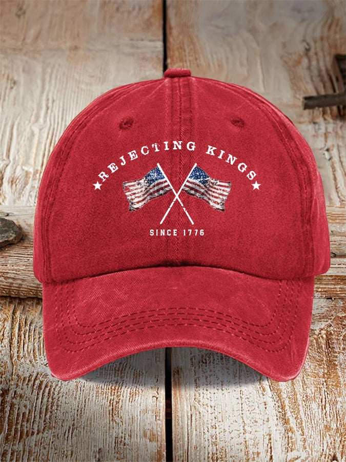 🔥Buy 3 Get 15% Off🔥Unisex 'Rejecting Kings Since 1776 ' Printed Hat