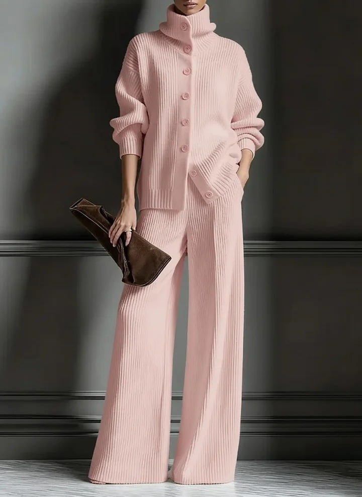 Women's Cozy Cardigan Sweater and Pants Two-Piece Set