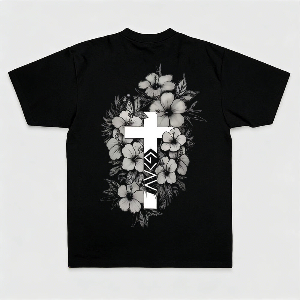 Floral Cross Printed Women's T-shirt