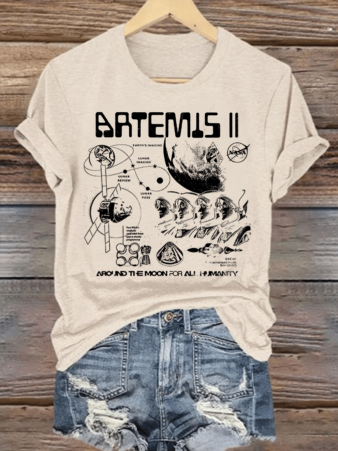 Women's Lunar Landing Character Print T-Shirt