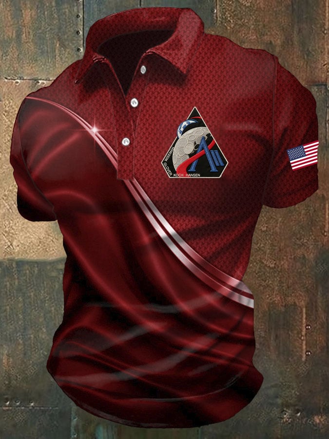 Men's Print Short-Sleeve Polo Shirt
