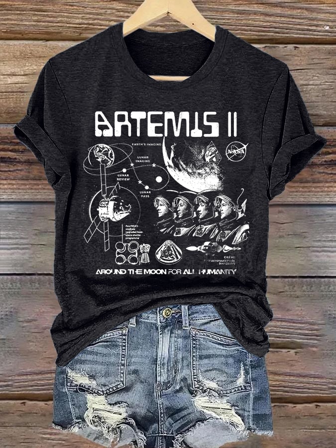 Women's Lunar Landing Character Print T-Shirt