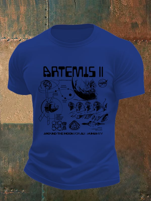 Men's Lunar Landing Character Print T-Shirt