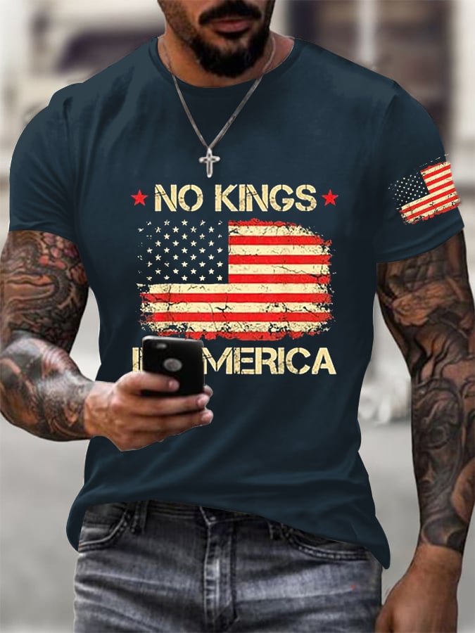 🔥Buy 3 Get 15% Off🔥Men's No King in America Print Casual T-Shirt