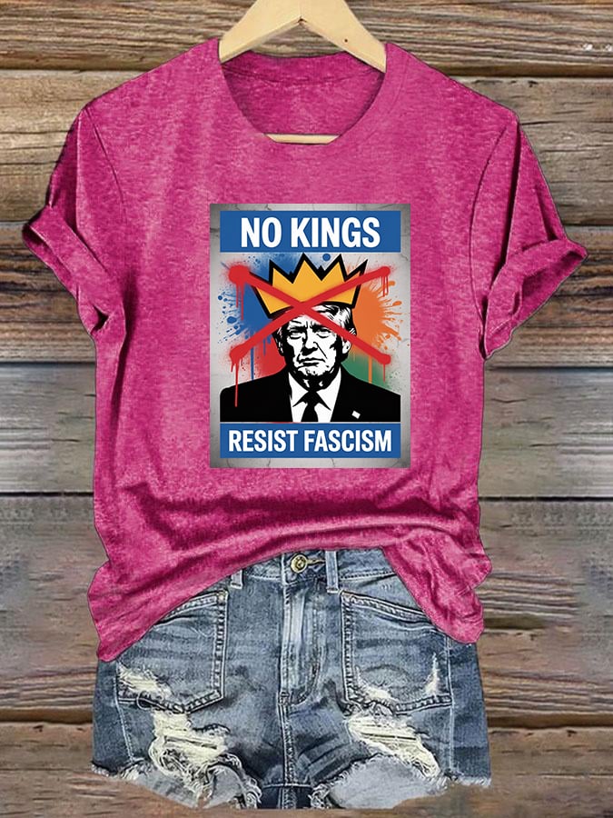 Women's NO KINGS RESIST FASCISM T-shirt