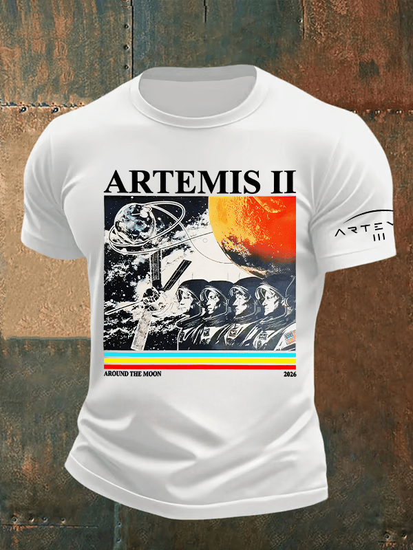 Men's Lunar Landing Character Print T-Shirt