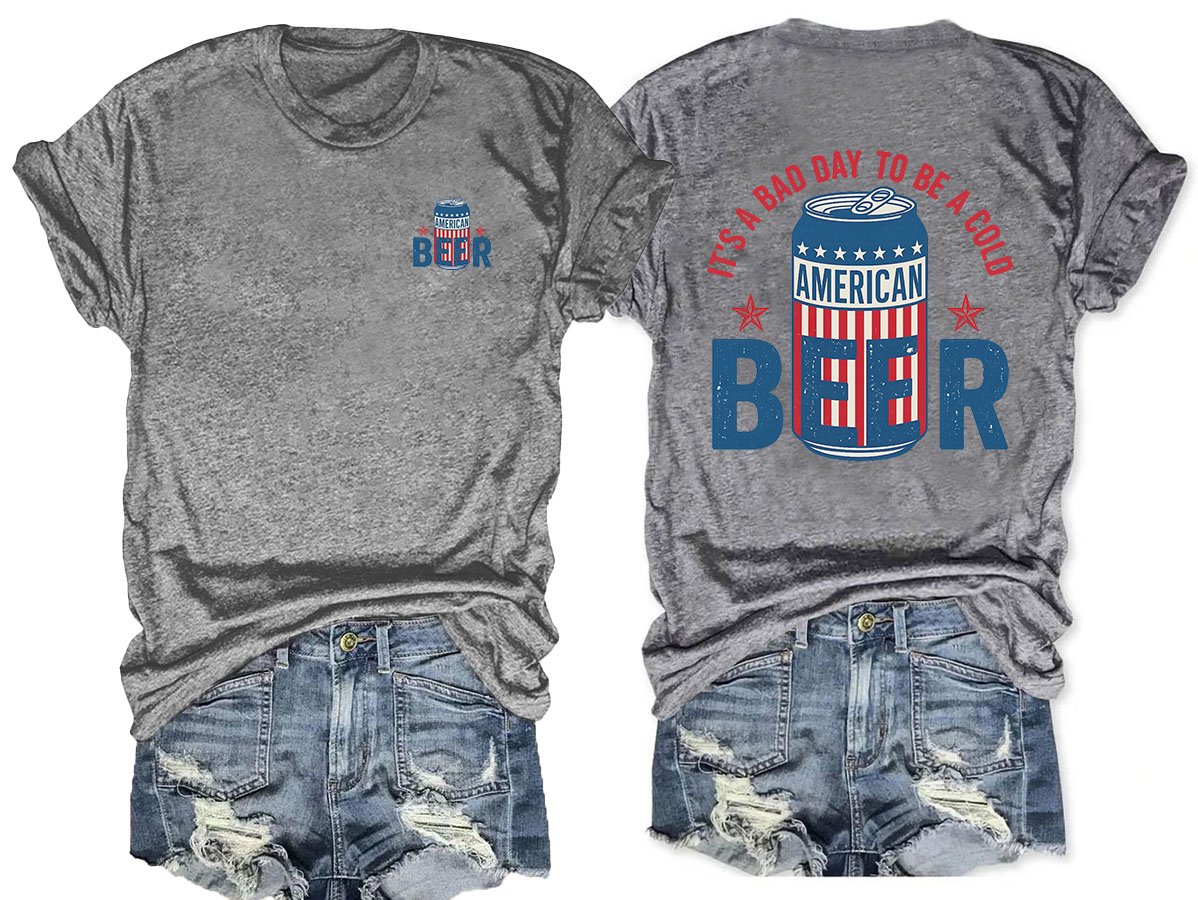 🔥Buy 3 Get 15% Off🔥It’s a Bad Day to Be a Cold Beer, Funny 4th of July Drinking Shirt