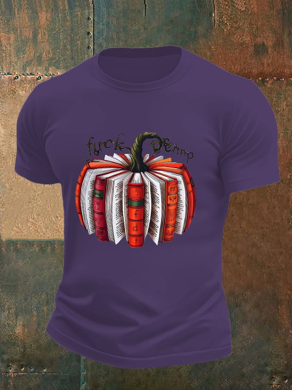 Men's Fall Book Pumpkin DTF transfer - FDT, Fall Aesthetic print T-Shirt