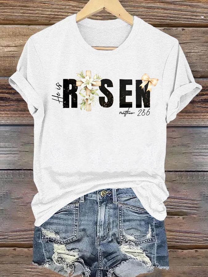 Women's He is Risen Print T-Shirt