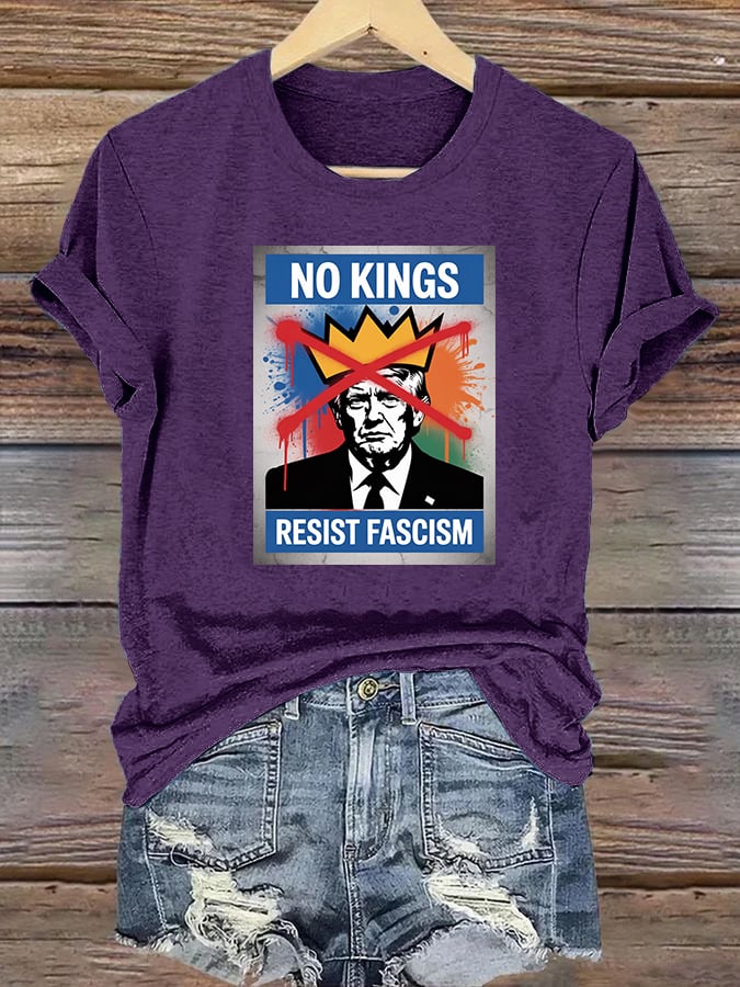 Women's NO KINGS RESIST FASCISM T-shirt