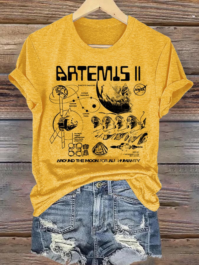 Women's Lunar Landing Character Print T-Shirt