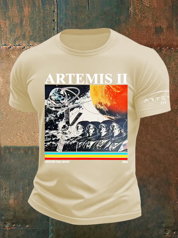Men's Lunar Landing Character Print T-Shirt