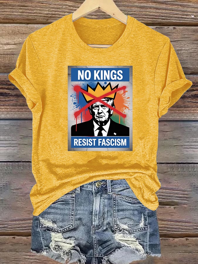 Women's NO KINGS RESIST FASCISM T-shirt