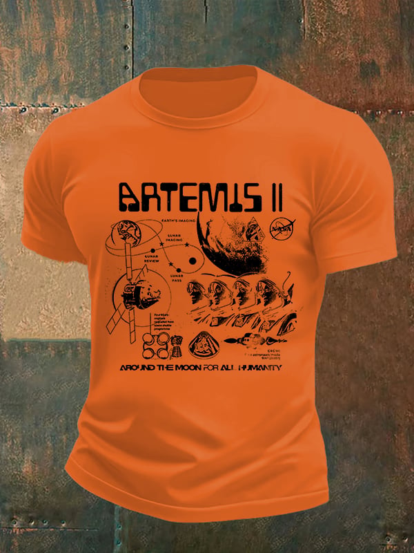 Men's Lunar Landing Character Print T-Shirt