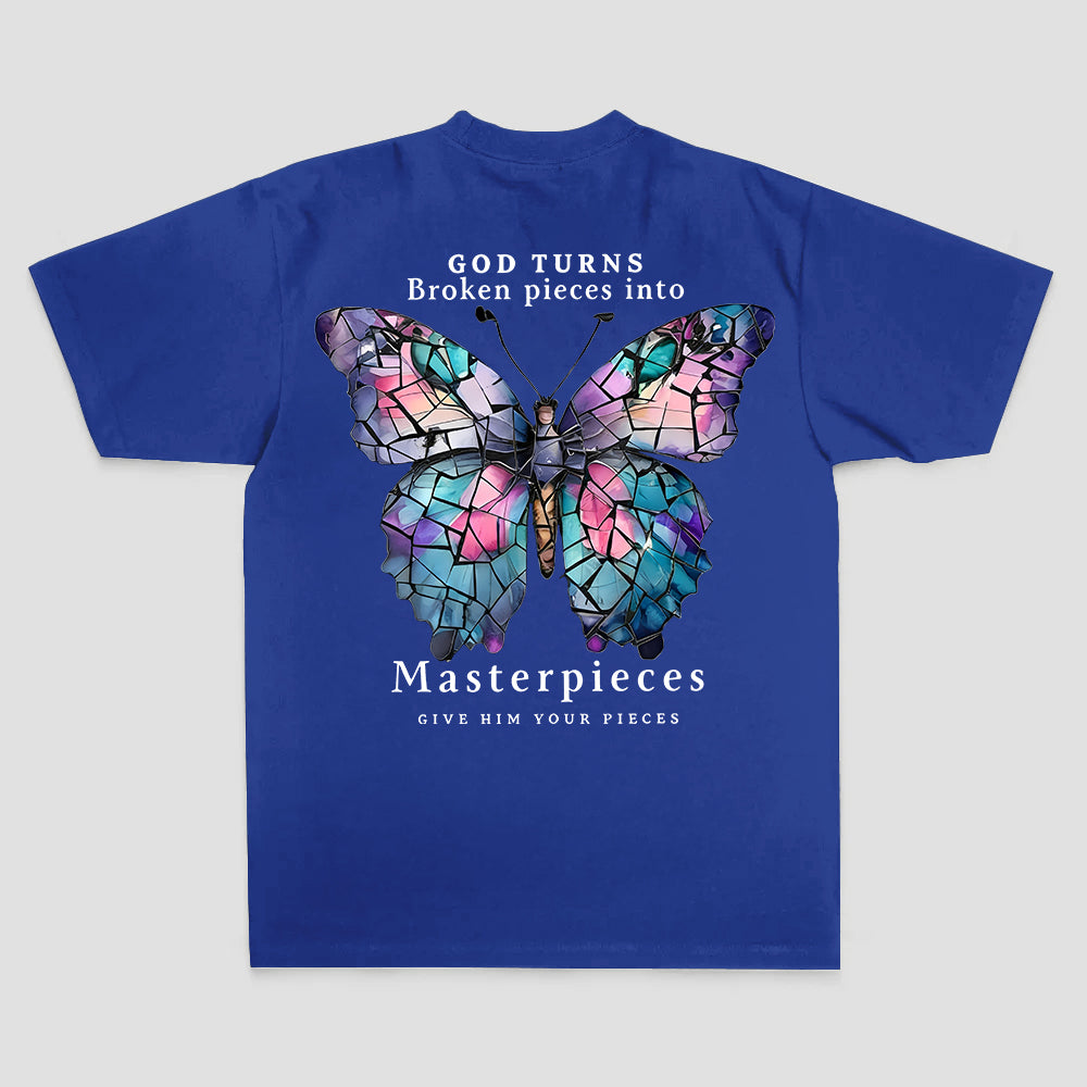 God Turns Broken Pieces Into Masterpieces Printed Women's T-shirt
