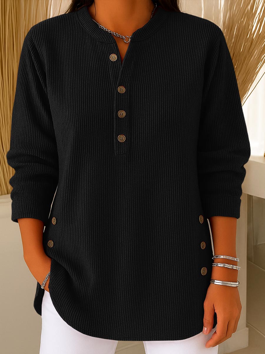 CLEARANCE SALE🔥 Women's Casual Solid Crew Neck Loose Knit Pullover