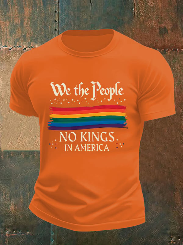 🔥Buy 3 Get 15% Off🔥Men's We the People NO KINGS IN AMERICA print T-Shirt