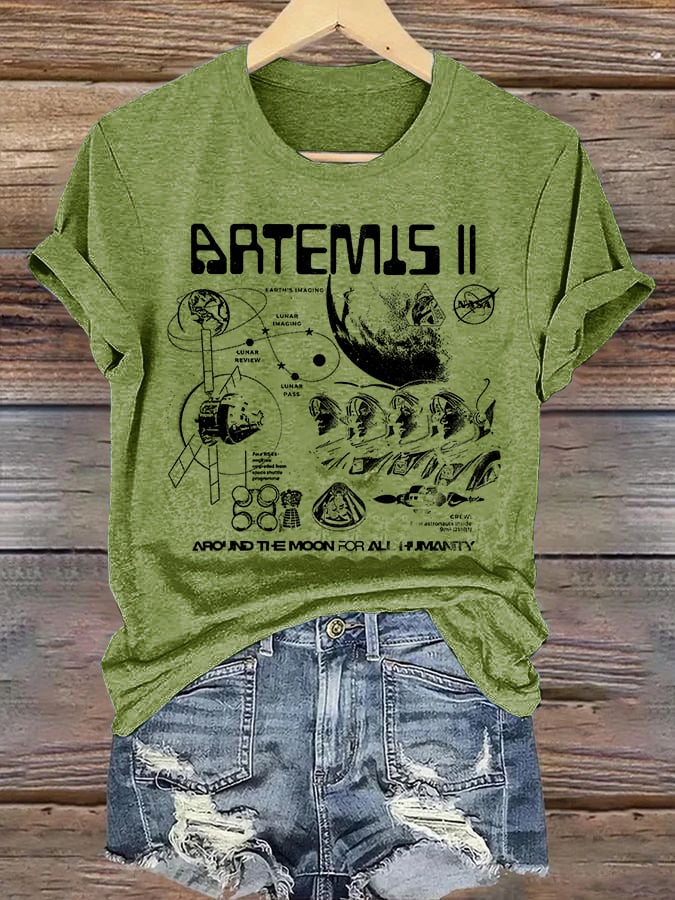 Women's Lunar Landing Character Print T-Shirt