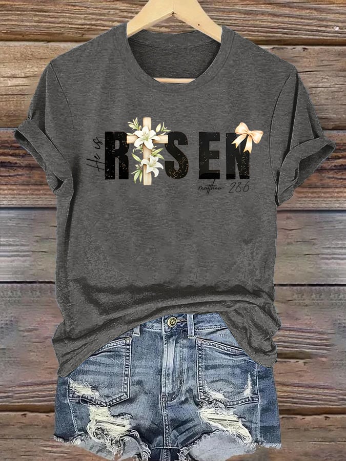 Women's He is Risen Print T-Shirt